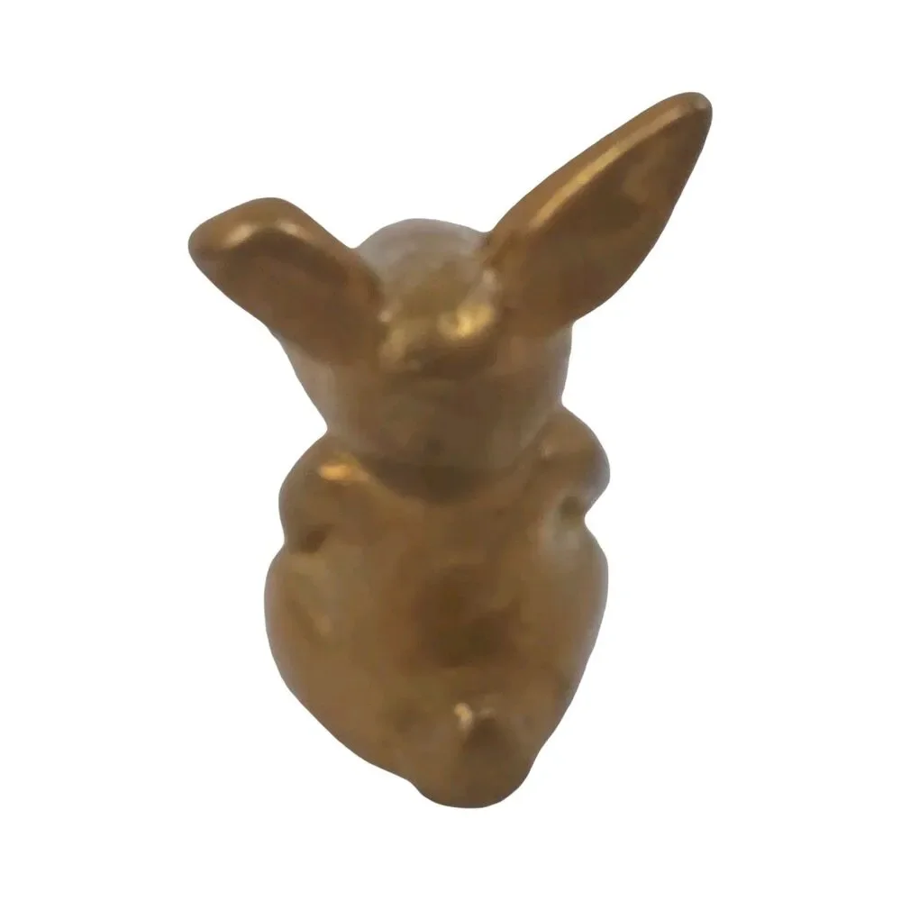 Canadianna Brass Bunny Rabbit Figurine Heavy Easter Holiday Vintage Retro 2.5